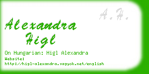 alexandra higl business card